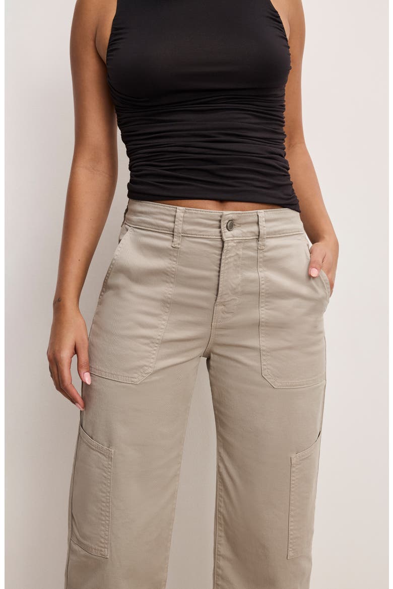 Crop Twill Cargo Pants, Alternate, color, MUSHROOM006