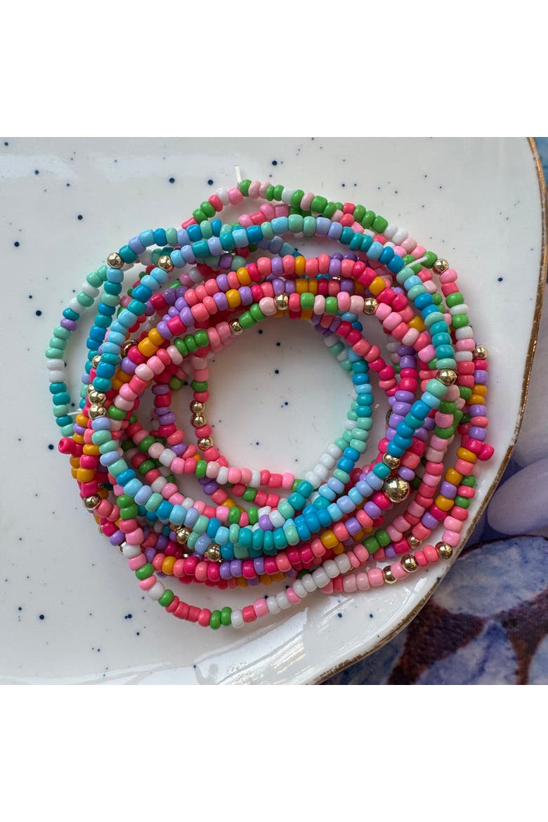 Pool Days Bracelet Stack, Alternate, color, Pink