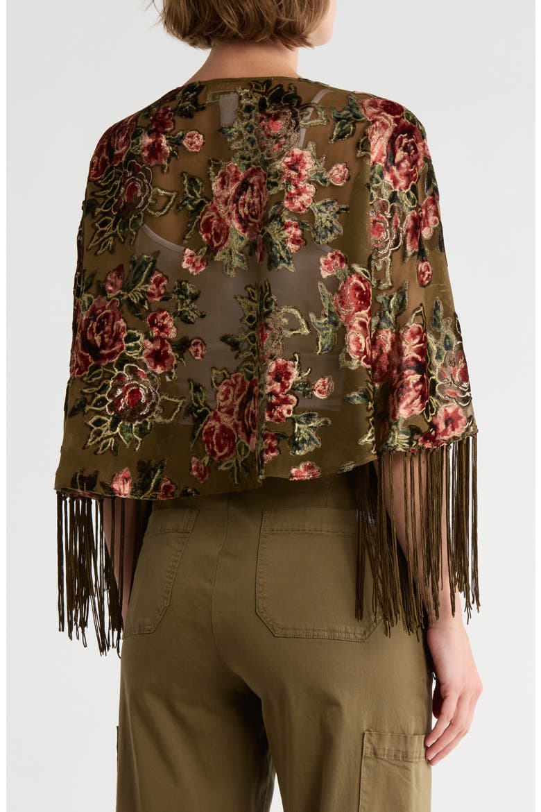 Rose Floral Velvet Topper, Alternate, color, OLIVE