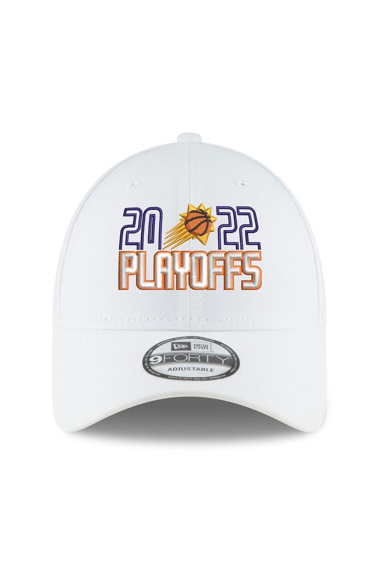Men's New Era White Phoenix Suns 2022 NBA Playoffs Bubble Letter 9FORTY Adjustable Hat, Alternate, color, White