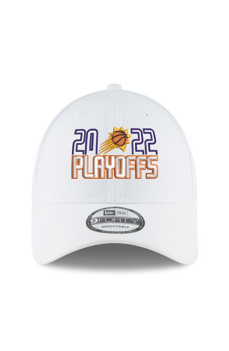 New Era Men's New Era White Phoenix Suns 2022 NBA Playoffs Bubble Letter 9FORTY Adjustable Hat, Alternate, color, 