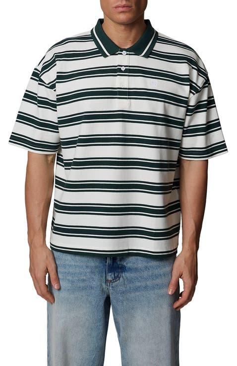 Boxy Fit Striped Polo