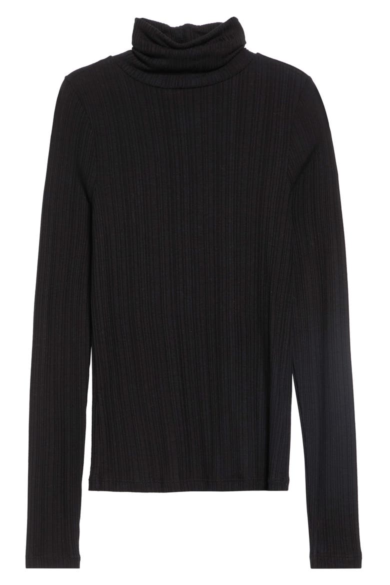 Rib Turtleneck, Main, color, BLACK