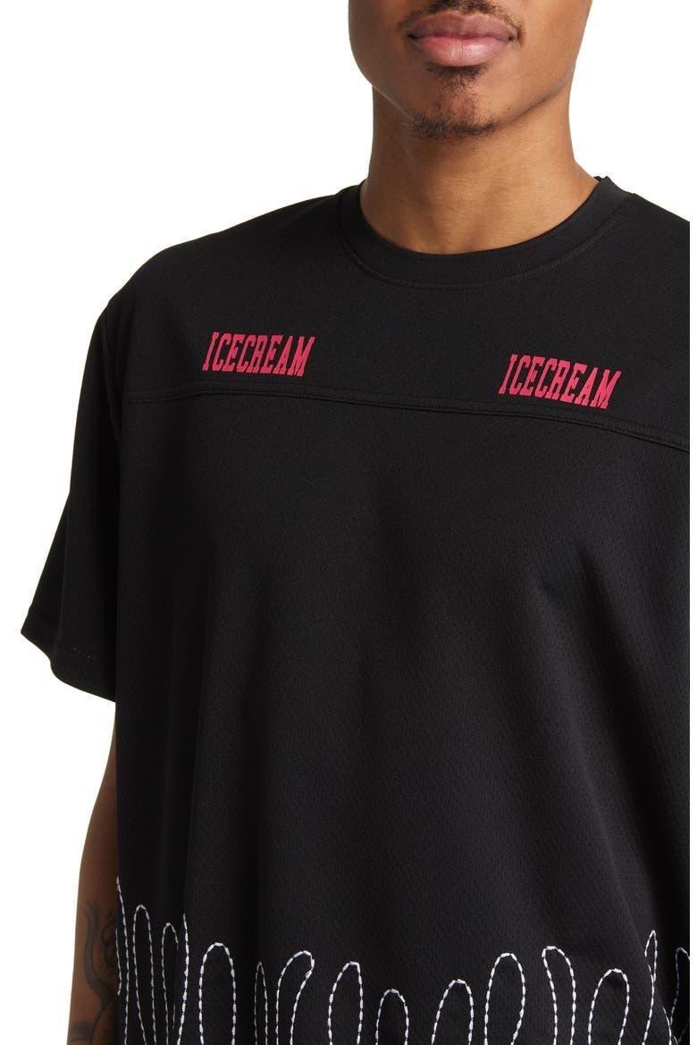 Embroidered Mesh Shirt, Alternate, color, BLACK