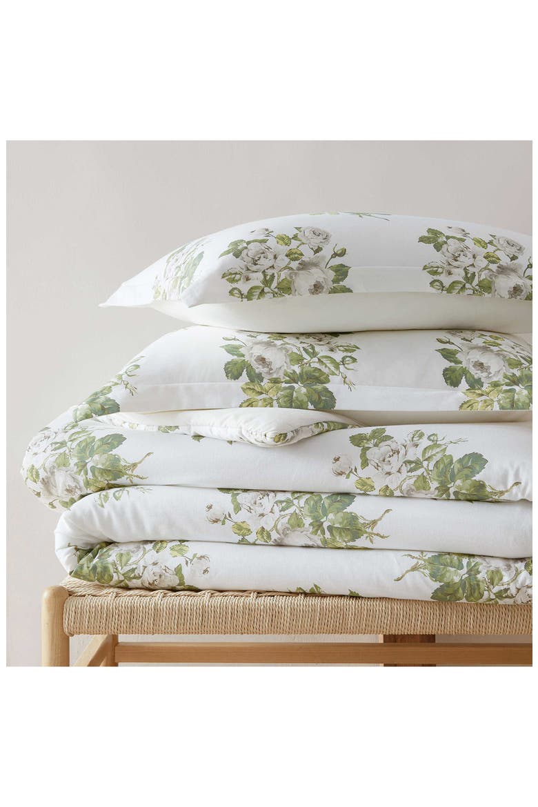 Eloise Floral Cotton Sateen Comforter, Alternate, color, MOONLIGHT GREY