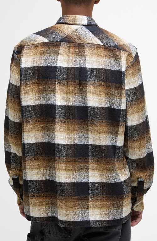 Barbour Woodfoot Check Textured Cotton Button-up Overshirt In Black