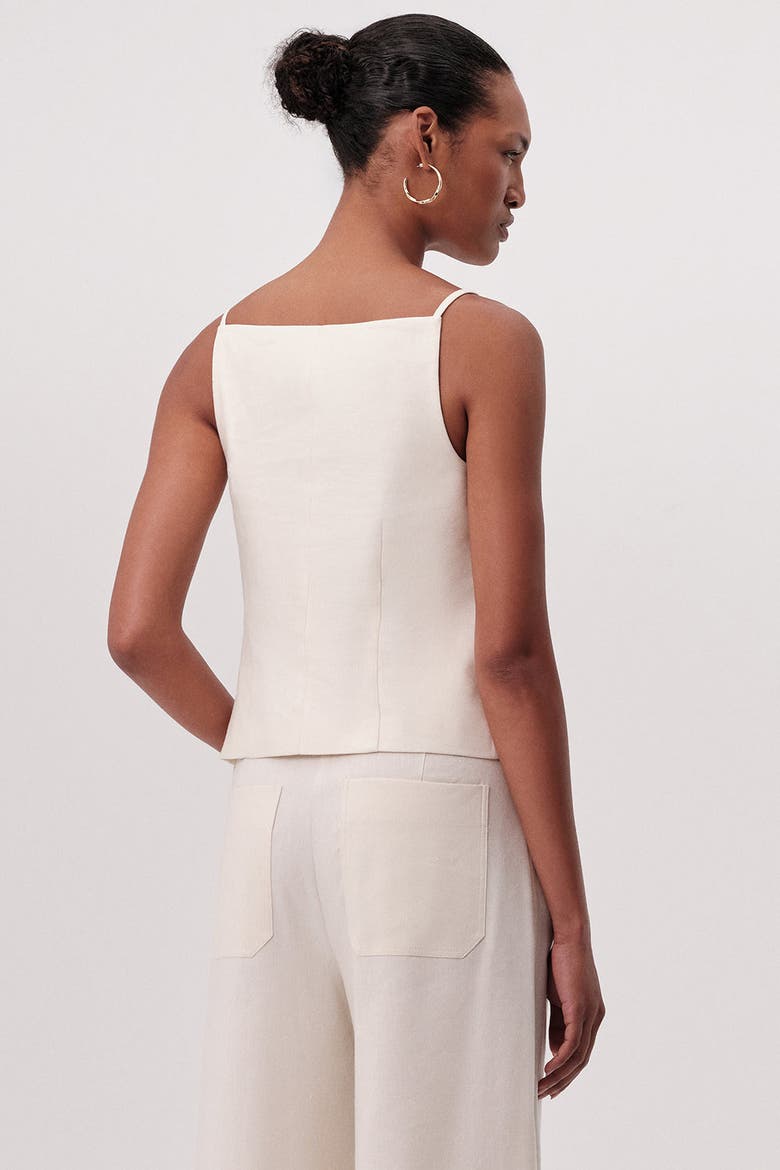 Rebeca Square Neck Button Front Sleeveless Blouse, Alternate, color, Cream