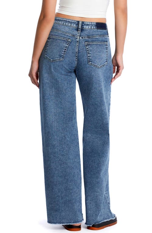 HINT OF BLU HINT OF BLU HAPPY SHAGGY HIGH WAIST RAW HEM WIDE LEG JEANS