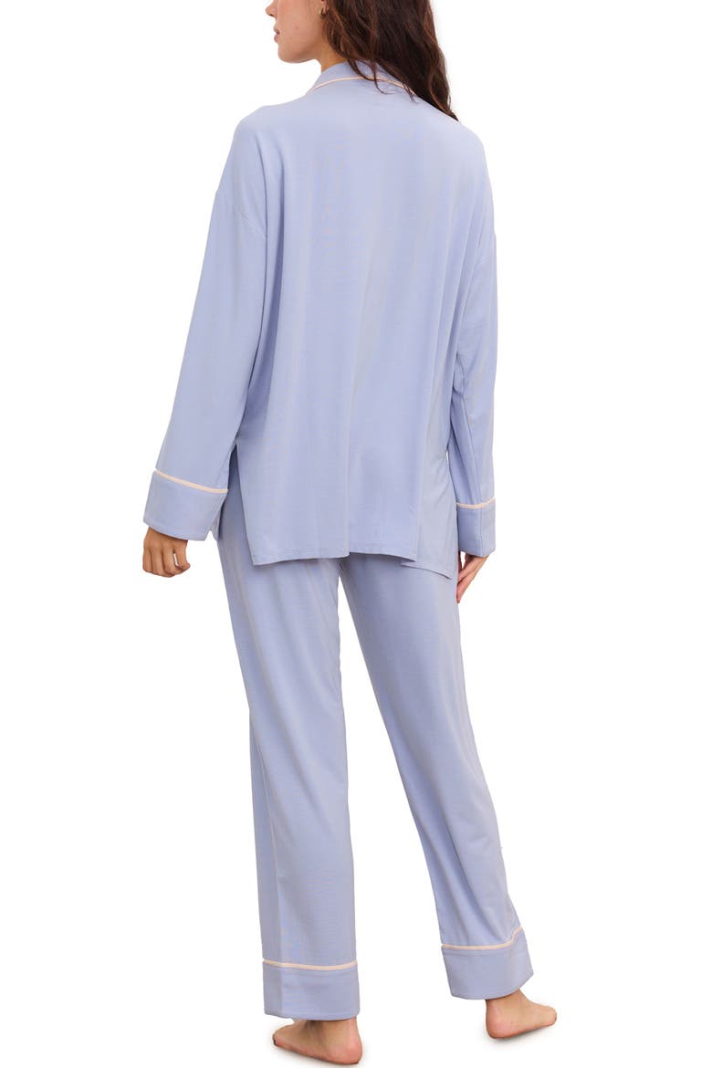The Ultra Soft Jersey PJ Set, Alternate, color, Sky with Petal Piping