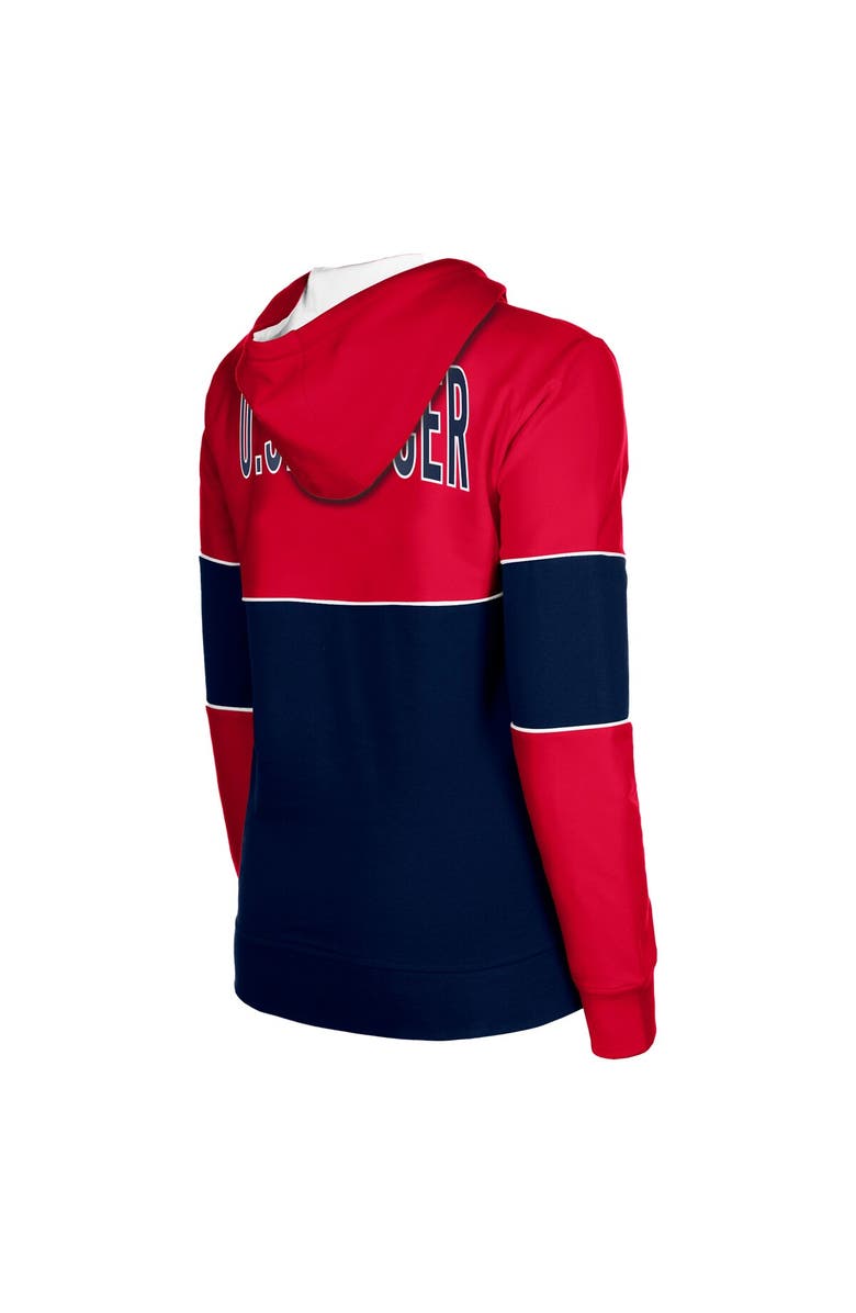 5TH AND OCEAN BY NEW ERA Women's 5th & Ocean by New Era Navy USWNT Active Stretch Fleece Full-Zip Hoodie Jacket, Alternate, color, 