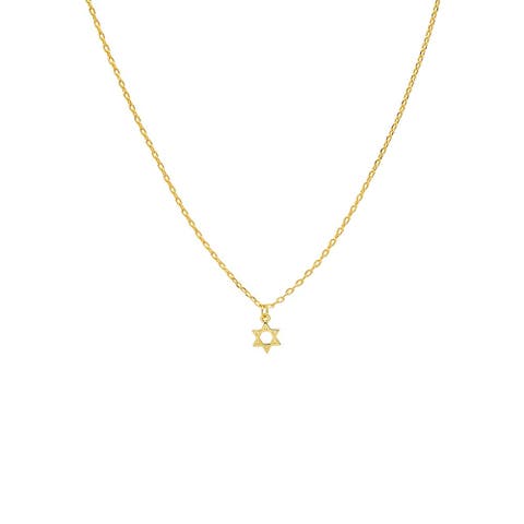 Dainty Solid Star of David Necklace