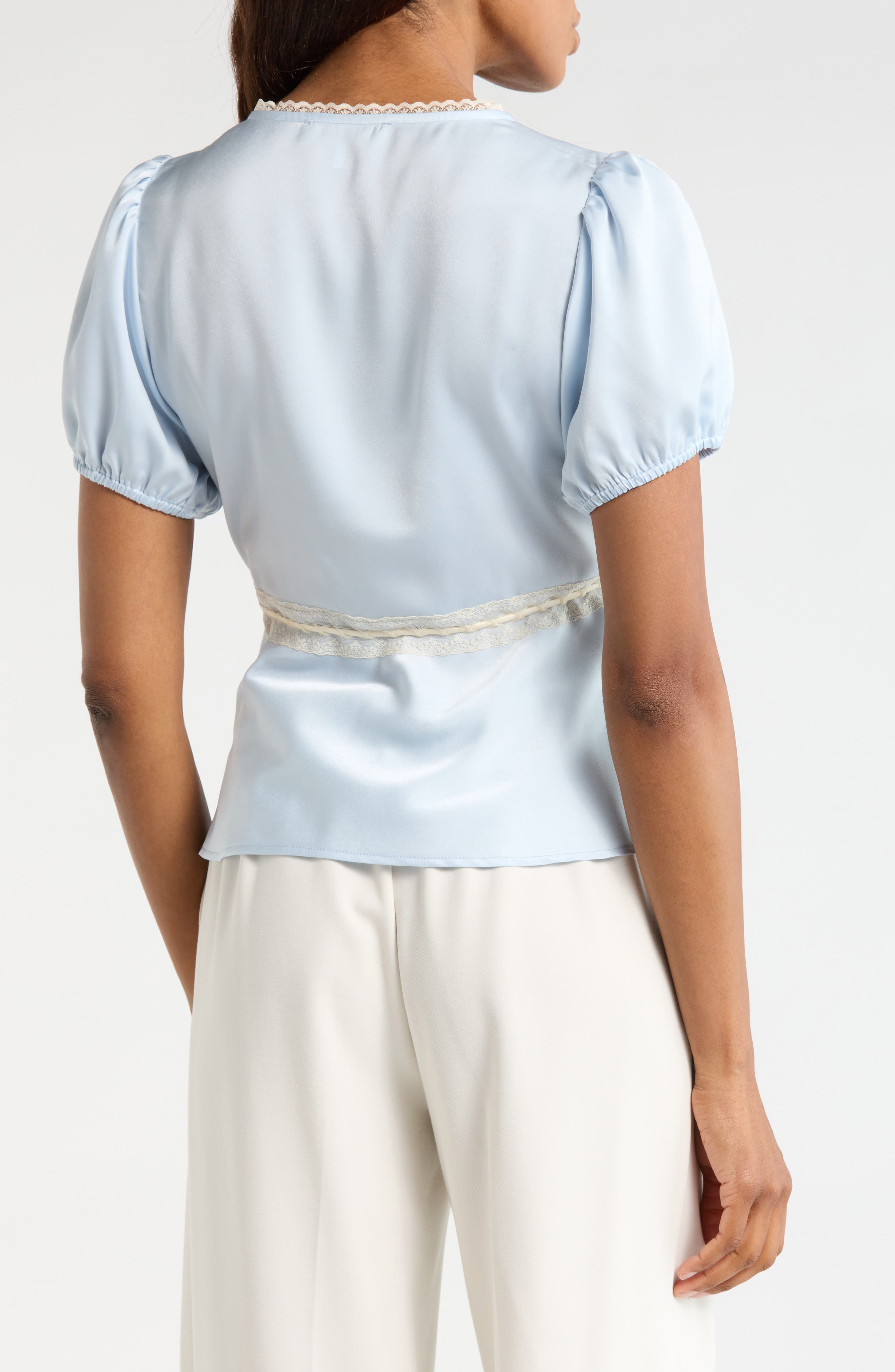 Puff Sleeve Peplum Top - image 4