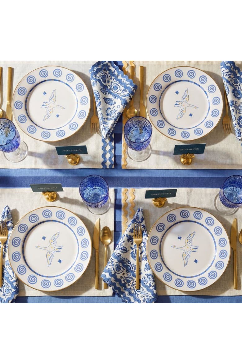 Agra Bird Patterned Round Metal Decorative Tray Set Of 4, Alternate, color, White