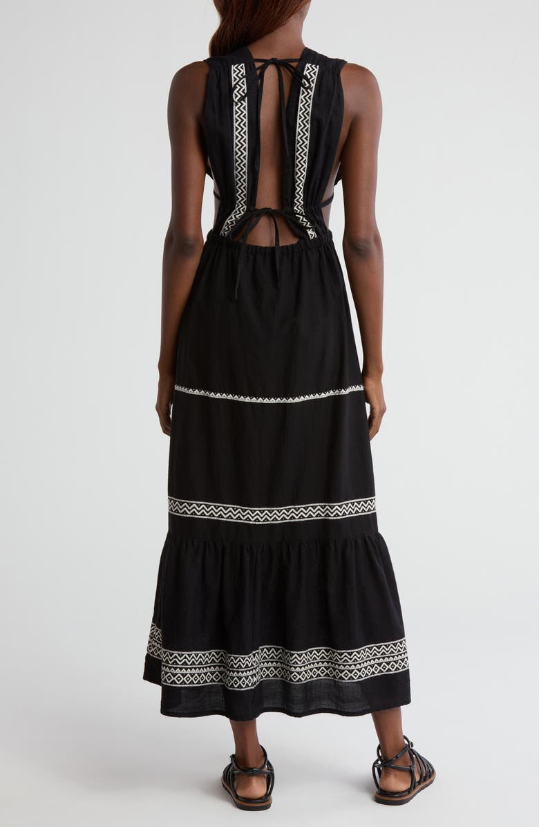 lemlem Lelisa Plunge Cotton Maxi Dress, Alternate, color, 