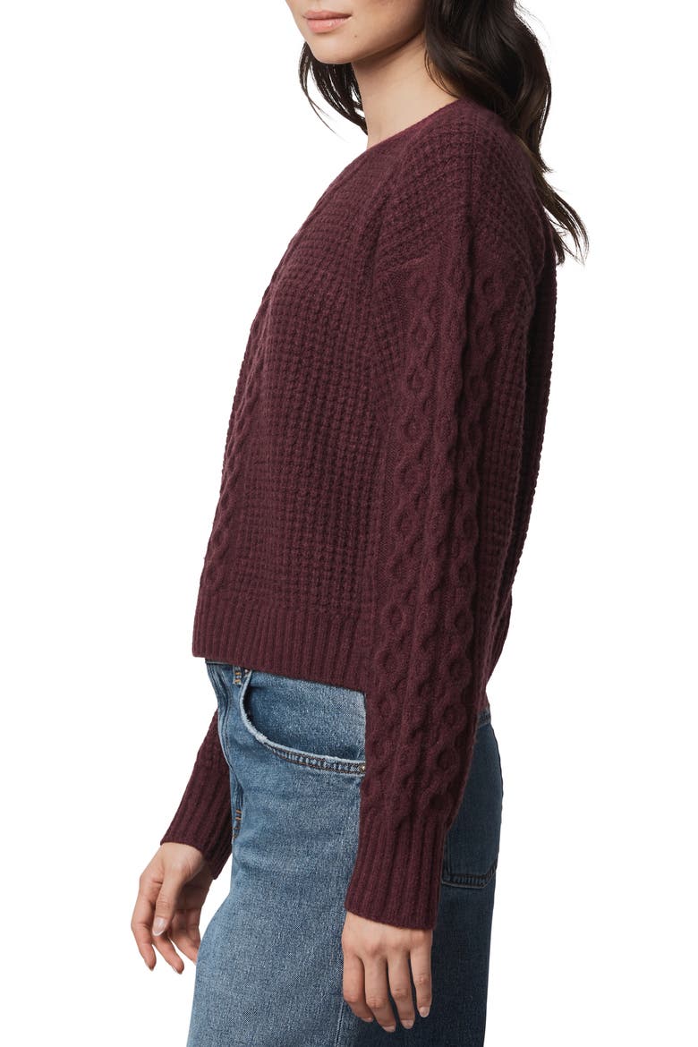Celeste Cable Stitch Sweater, Alternate, color, DARK PLUM PURPLE