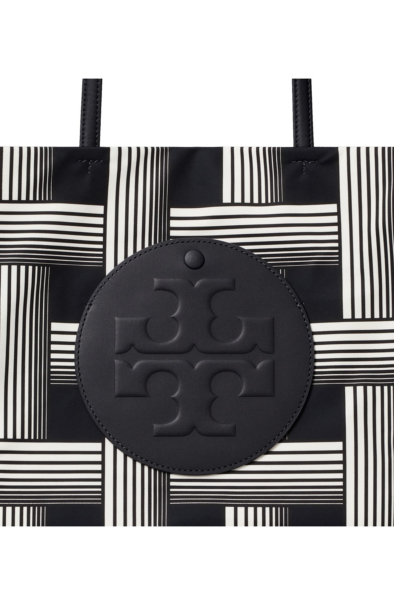 Tory Burch Ella Print Tote, Alternate, color, Block Print Black