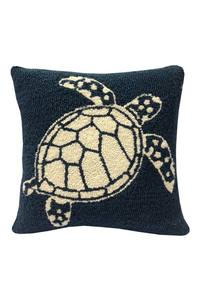 Sea Turtle Throw Pillow, Main, color, INDIGO/ CREAM