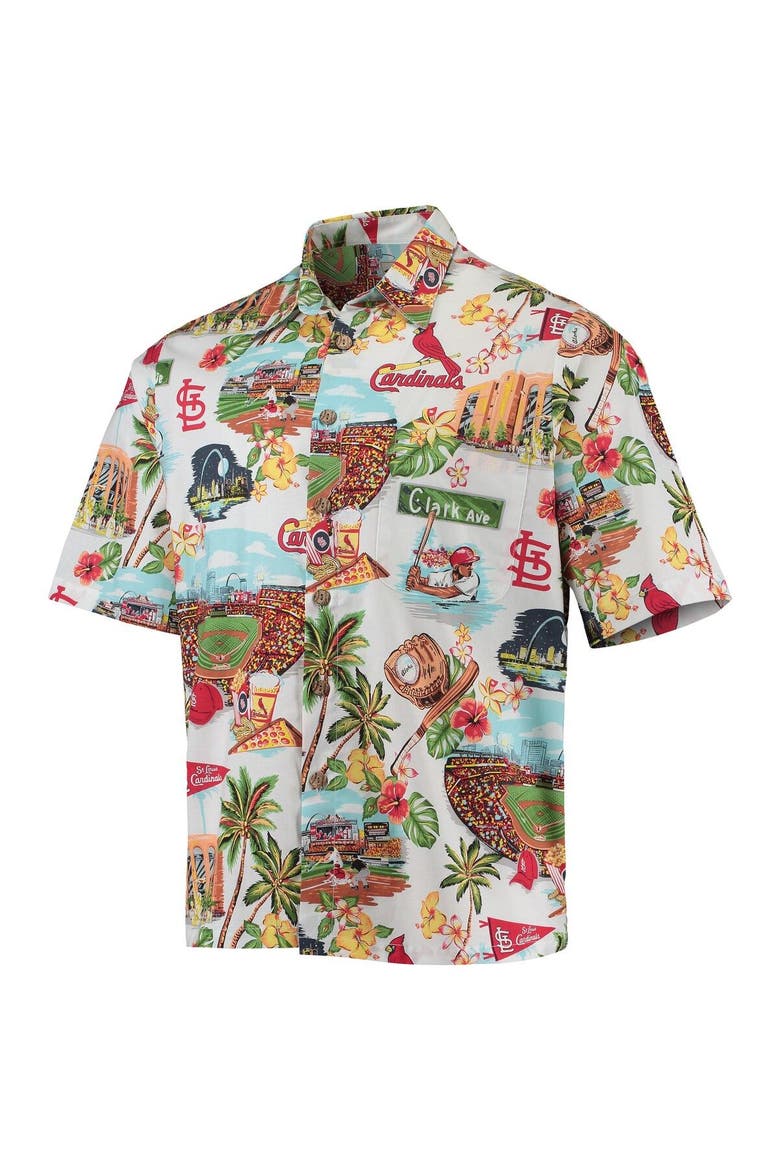 Men's Reyn Spooner White St. Louis Cardinals Logo Scenic Button-Up Shirt, Alternate, color, White