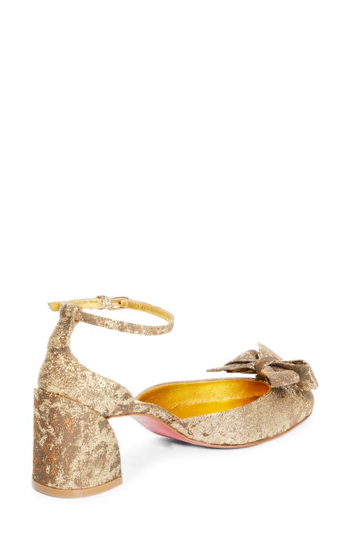 Christian Louboutin Jane Bow Red Sole Pumps In Gold
