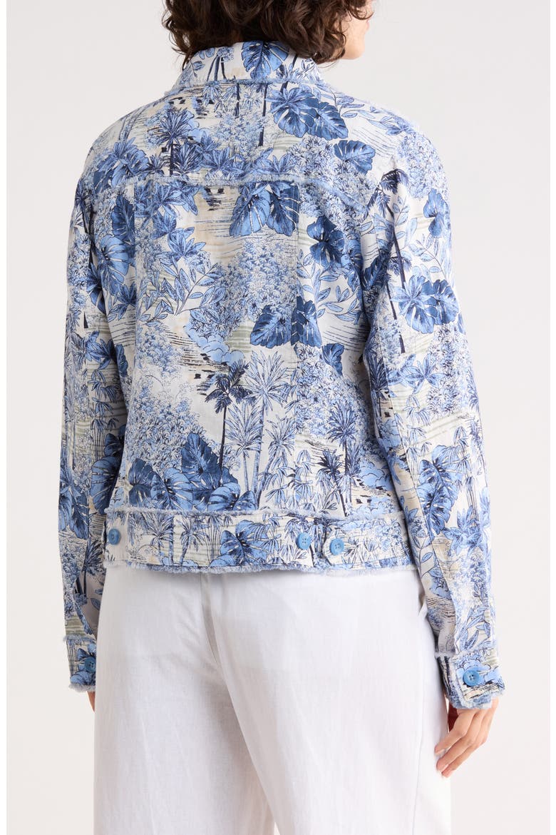 Botanical Breeze Linen Crop Shirt Jacket, Alternate, color, COCONUT