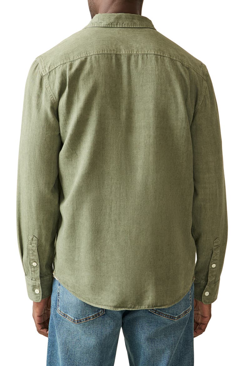 The Tried & True Lyocell & Linen Chambray Button-Up Shirt, Alternate, color, DESERT OLIVE