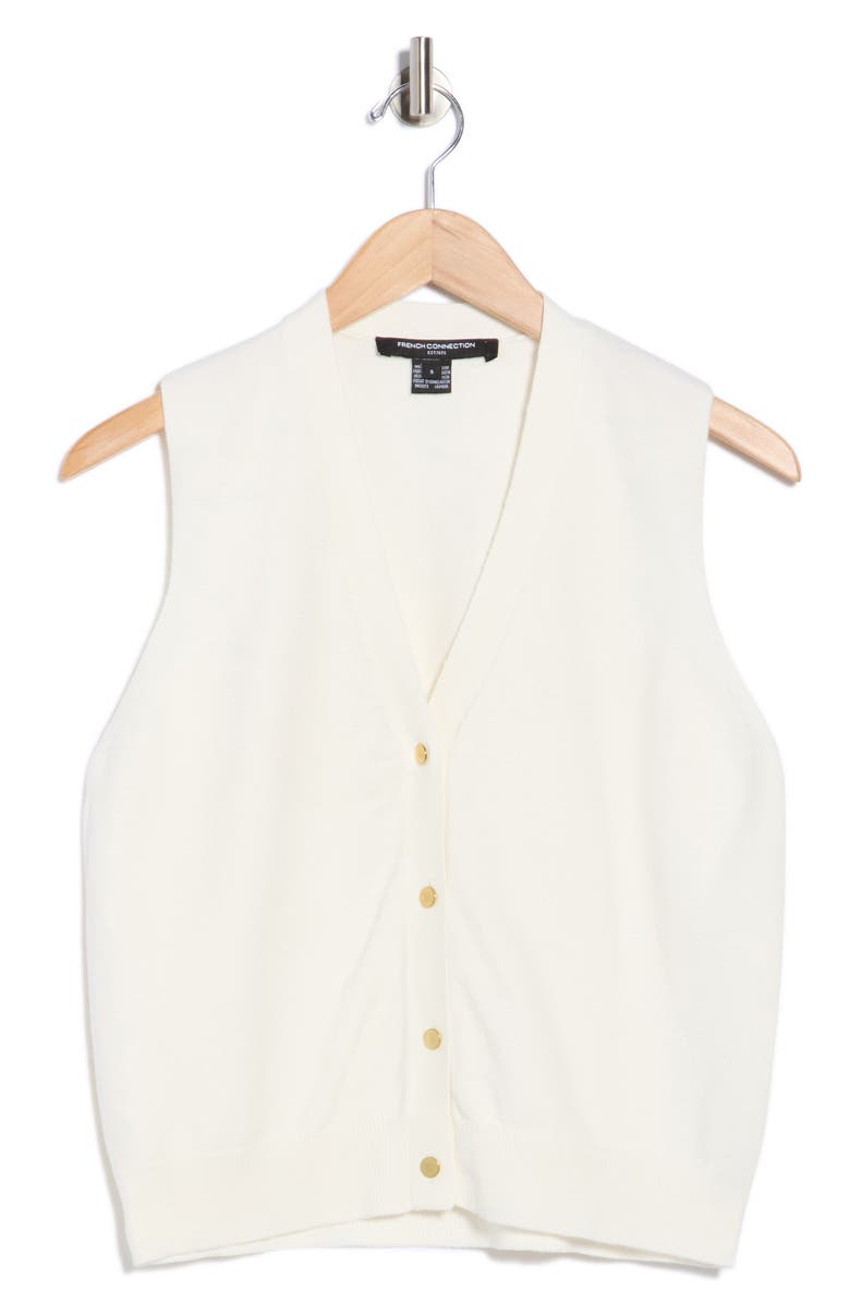 French Connection Cozy Sleeveless Cardigan, Alternate, color, Winter White
