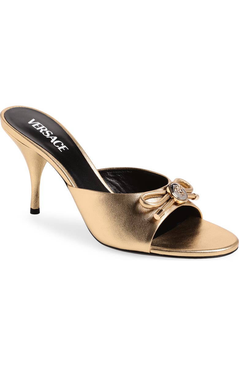 Versace Opera Bow Slide Sandal, Main, color, Gold-Versace Gold