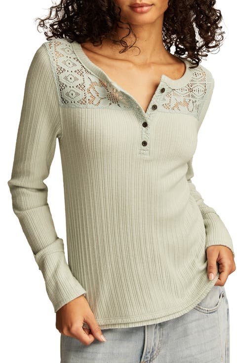 Cloud Lace Rib Henley