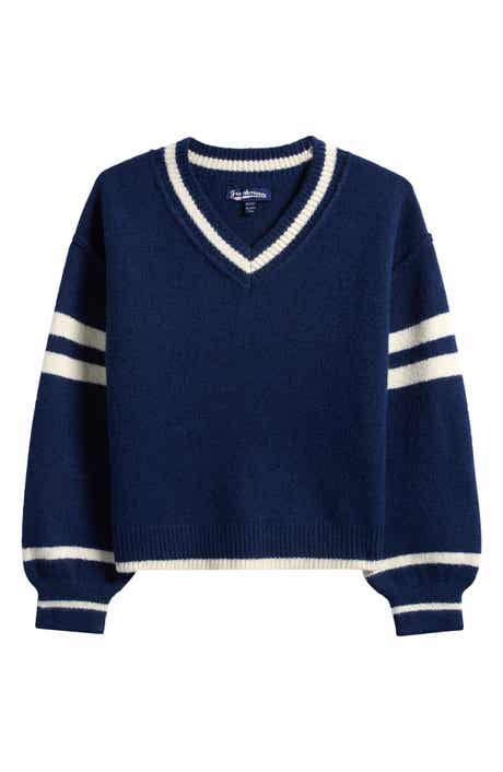 Kids' Athlete Stripe V-Neck Sweater