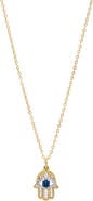 BY ADINA EDEN Large CZ Hamsa Pendant Necklace