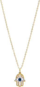 BY ADINA EDEN Large CZ Hamsa Pendant Necklace
