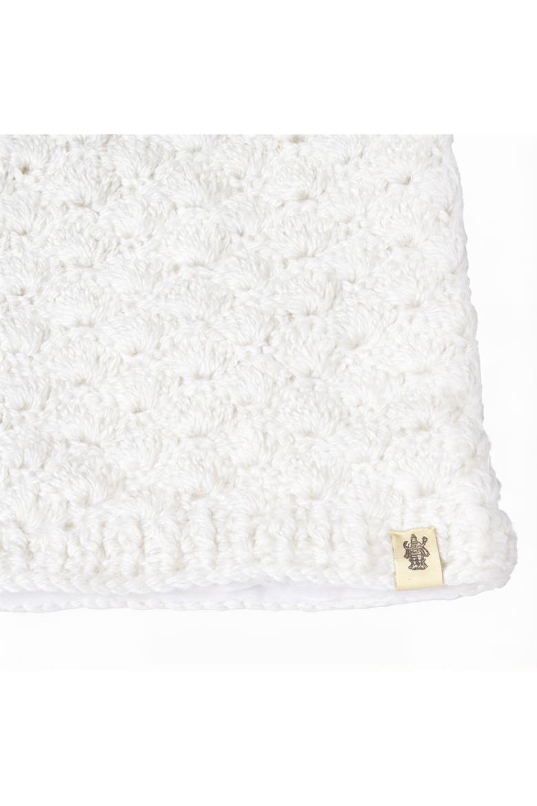 Hand Knit Puff Beanie, Main, color, White