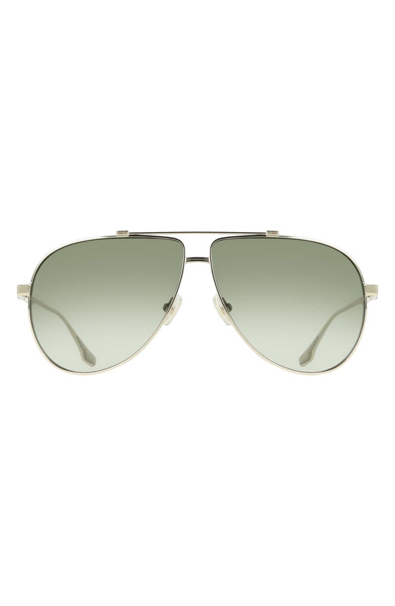 Victoria Beckham 63mm Buckle Aviator Sunglasses, Main, color, Gold