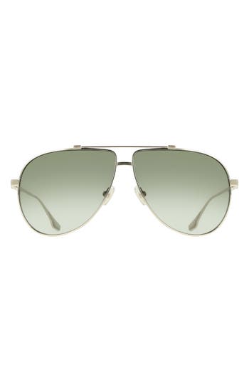 Victoria Beckham 63mm Buckle Aviator Sunglasses In Gray