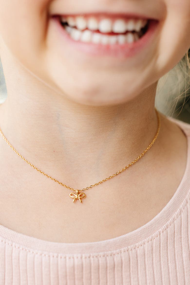 Bow Pendant Necklace, Alternate, color, Gold