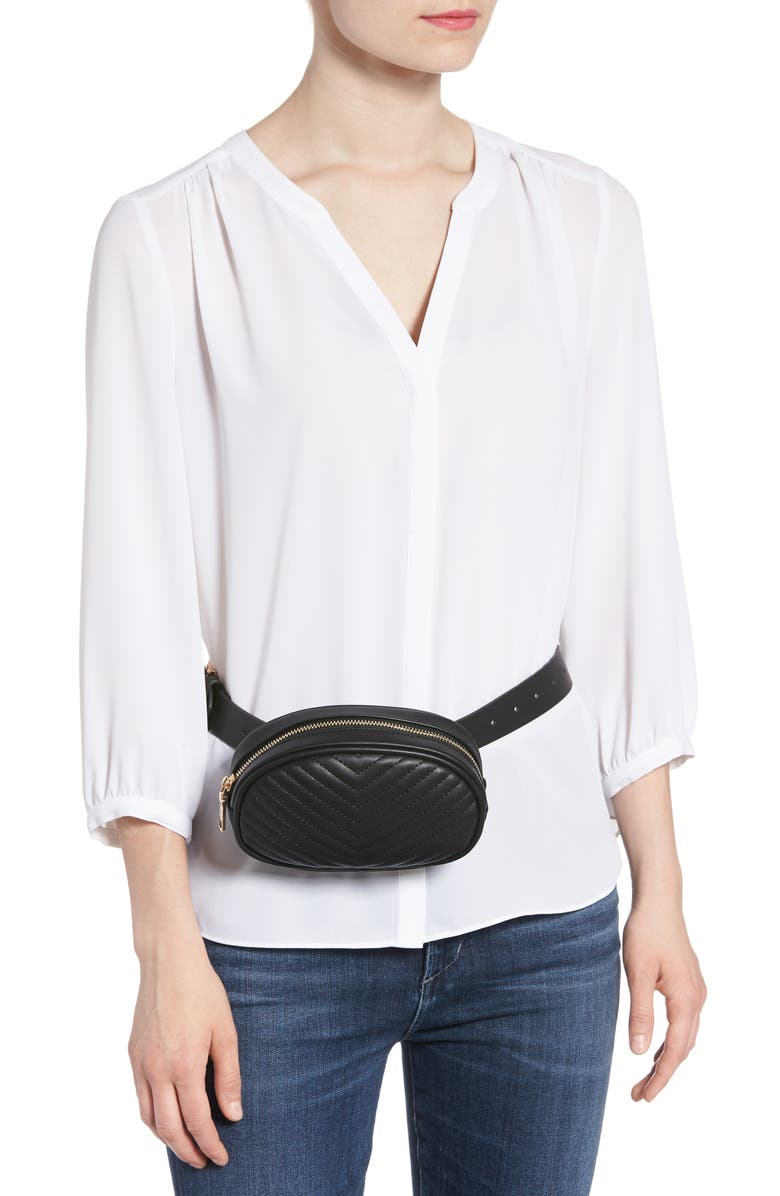 Steve Madden Quilted Belt Bag, Alternate, color, 