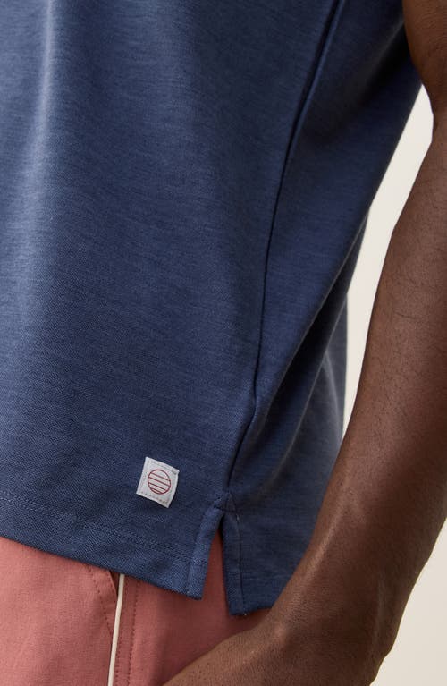 Marine Layer Short Sleeve Air Pocket Polo Shirt In Blue