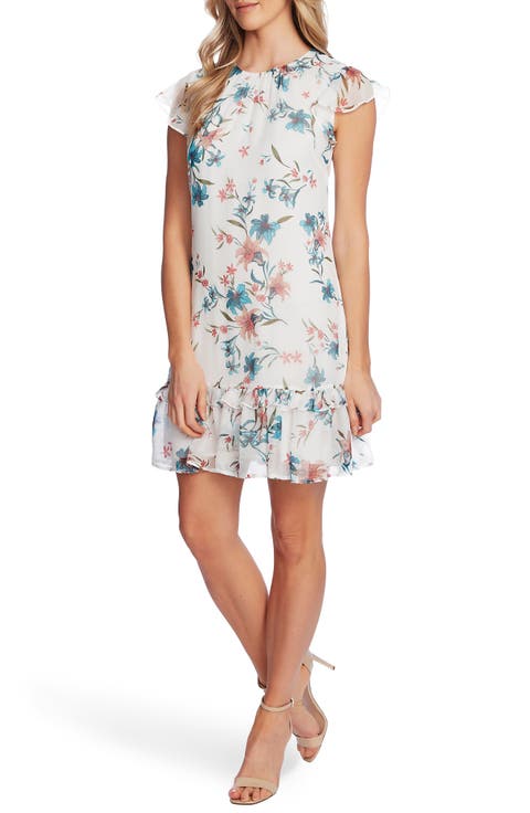 Expresive Lillies Flutter Sleeve Dress
