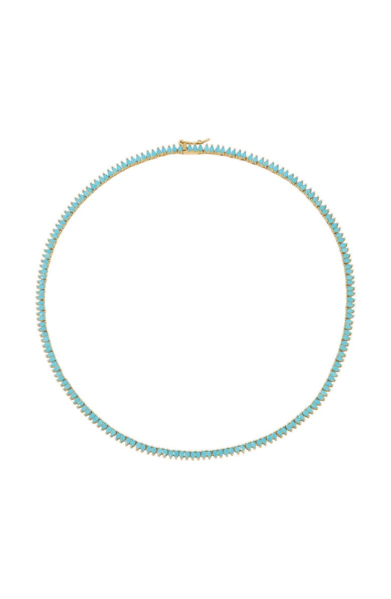 NATIVE GEM Symphony Turquoise Teardrop Tennis Necklace, Main, color, Turquoise/Aqua