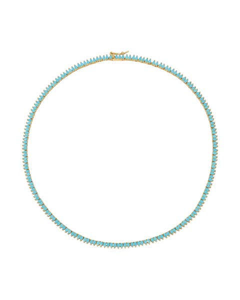 Symphony Turquoise Teardrop Tennis Necklace