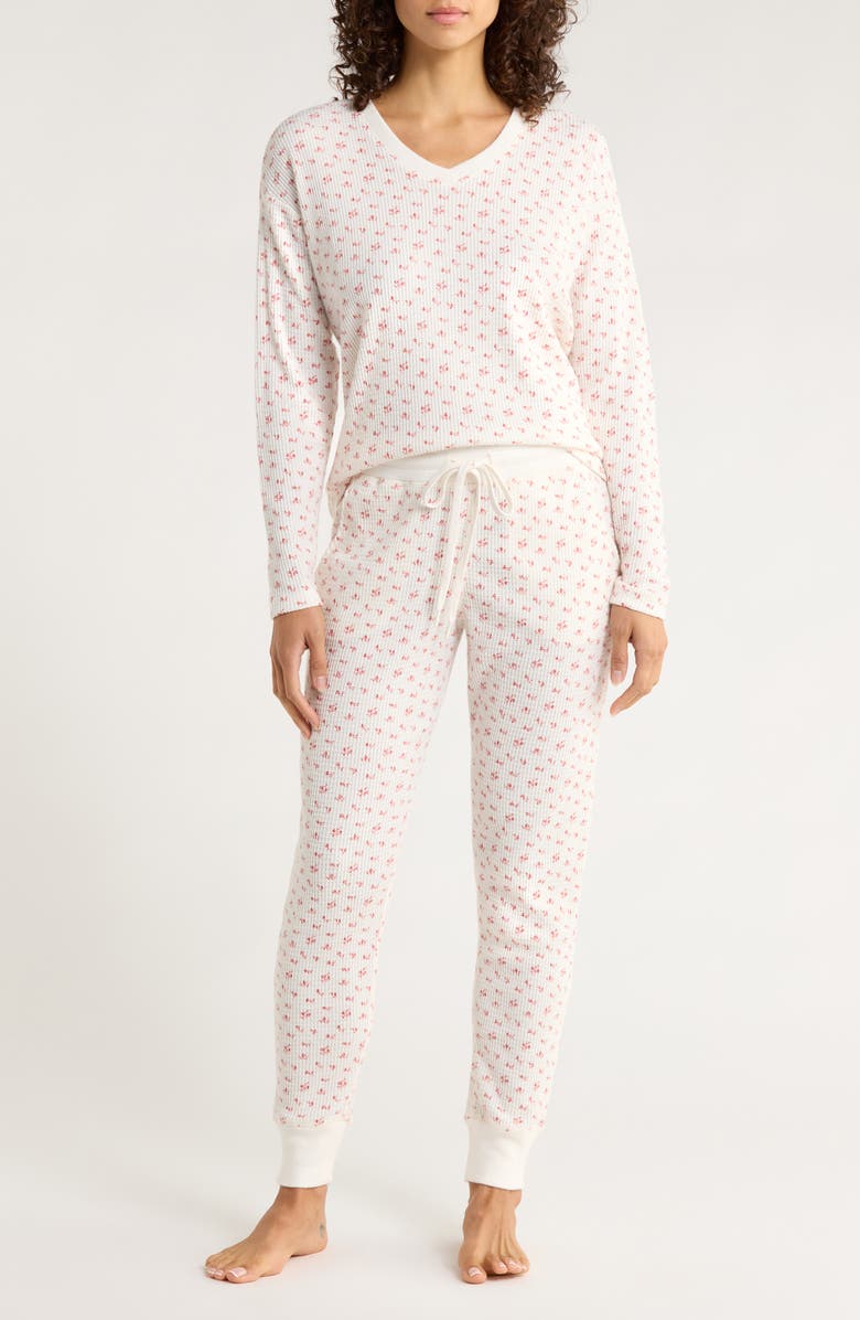 Papinelle Super Soft Thermal Knit Pajamas, Main, color, Strawberry Ditsy