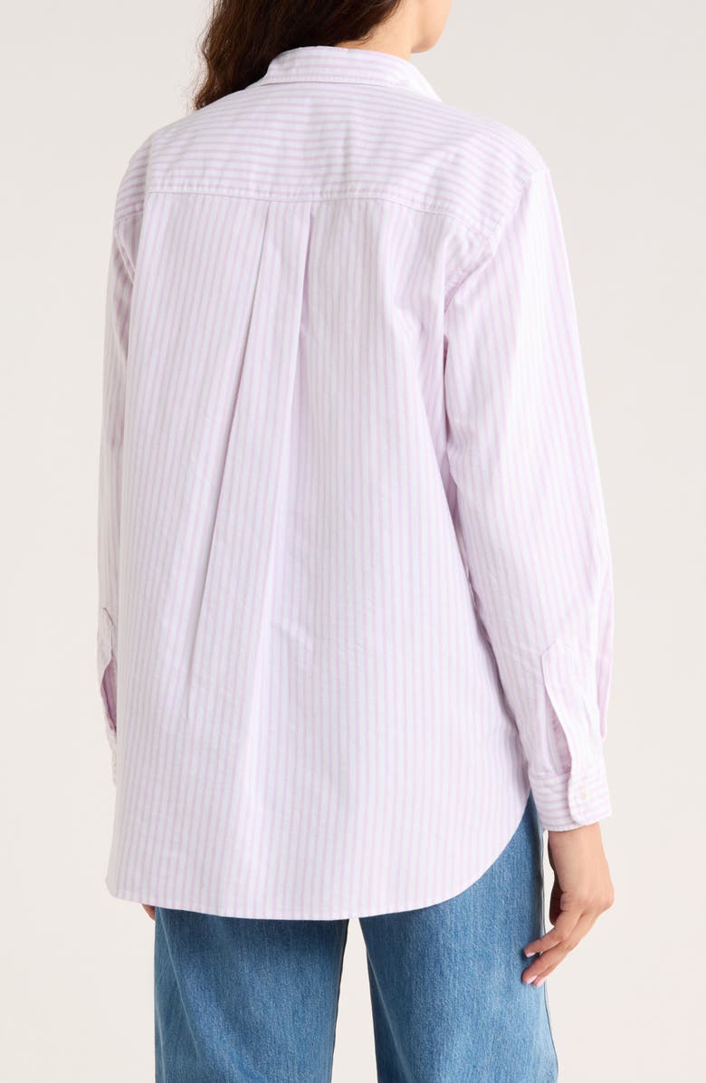 Frank & Eileen Joedy Boyfriend Cotton Button-Up Shirt, Alternate, color, Wide Purple Stripe