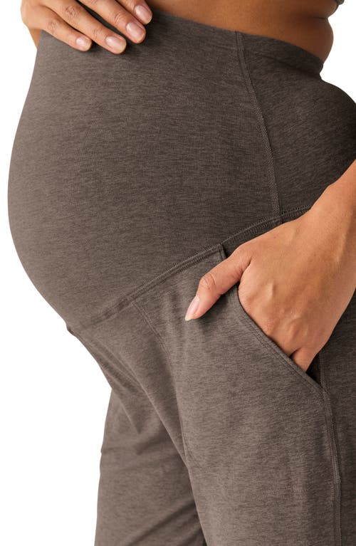 Shop Beyond Yoga Spacedye Maternity Joggers In Soft Umber Heather