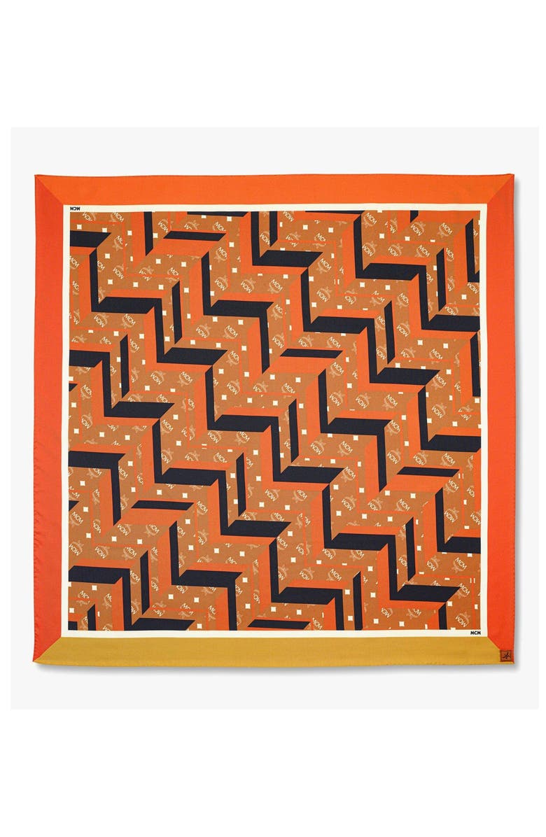 MCM Mega Herringbone Print Scarf in Organic Silk, Main, color, 