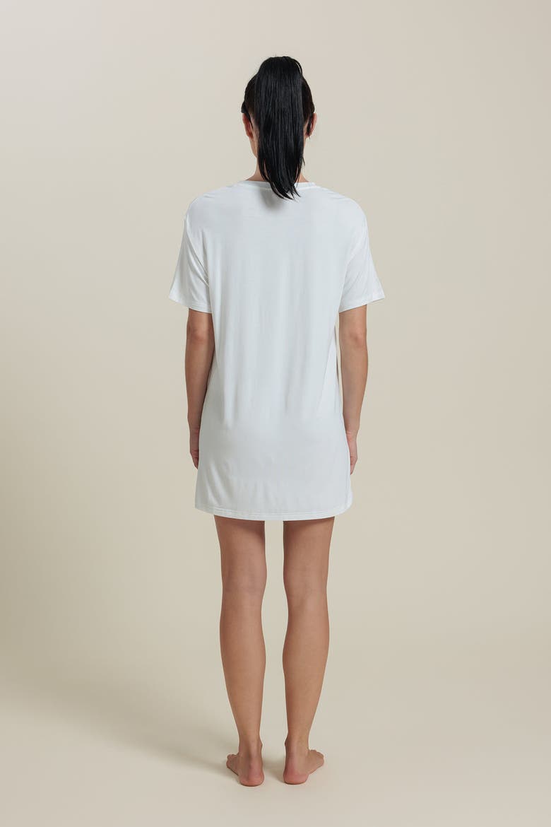 Natural Short Sleeve Tee Dress, Alternate, color, White