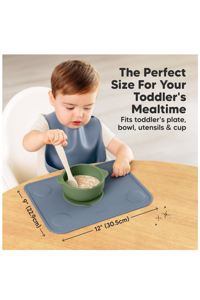 2-Pack Prep Silicone Placemats, Alternate, color, Slate