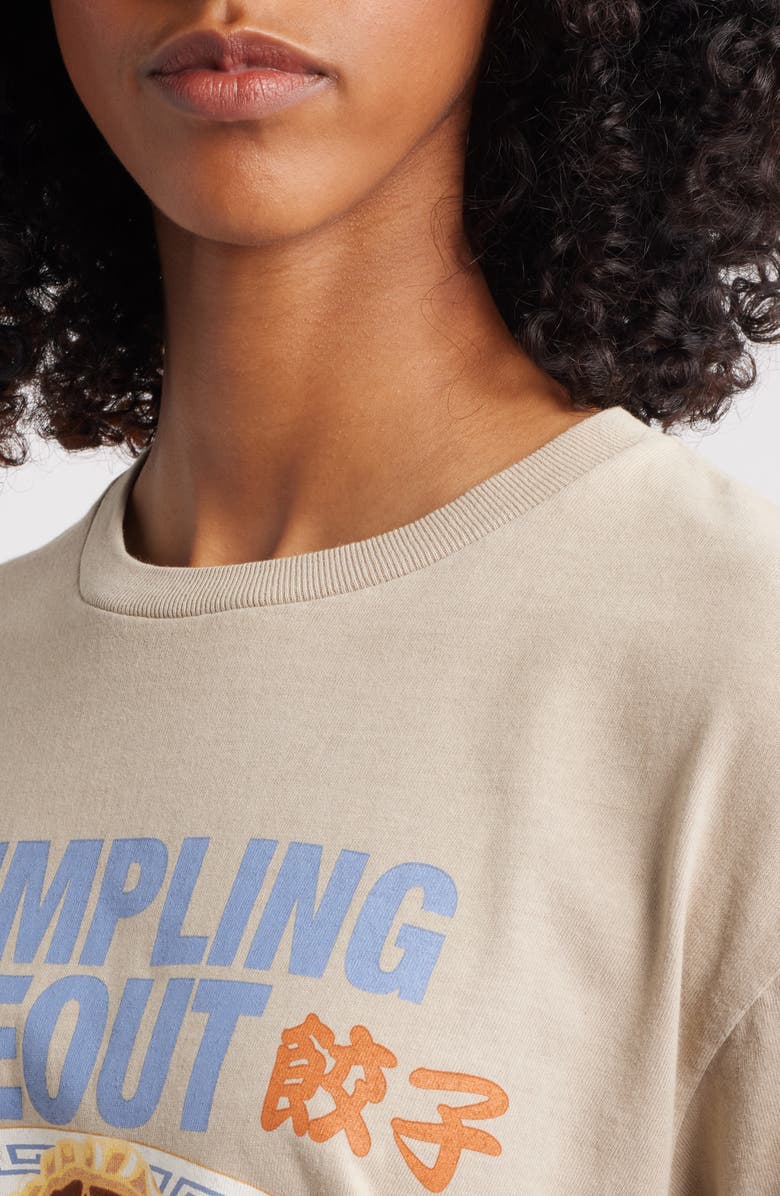 Vinyl Icons Dumpling Cotton Graphic T-Shirt, Alternate, color, Tan