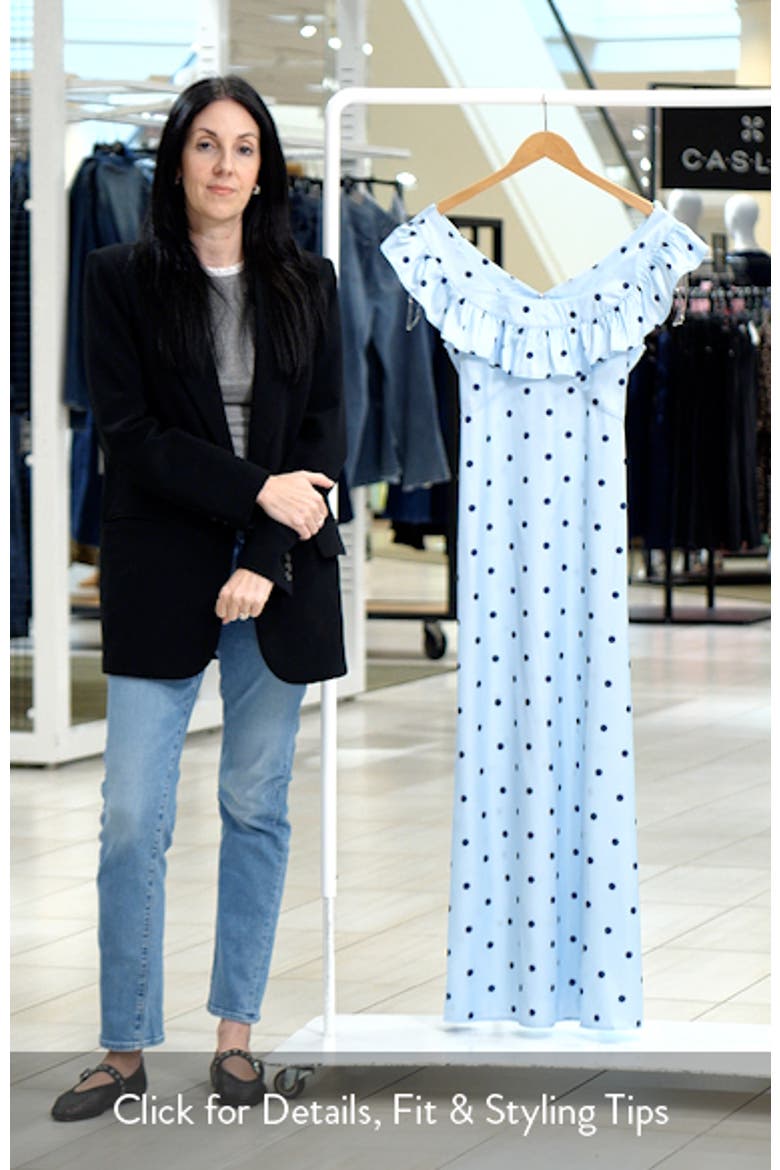 Manaris Dot Off the Shoulder Maxi Dress video