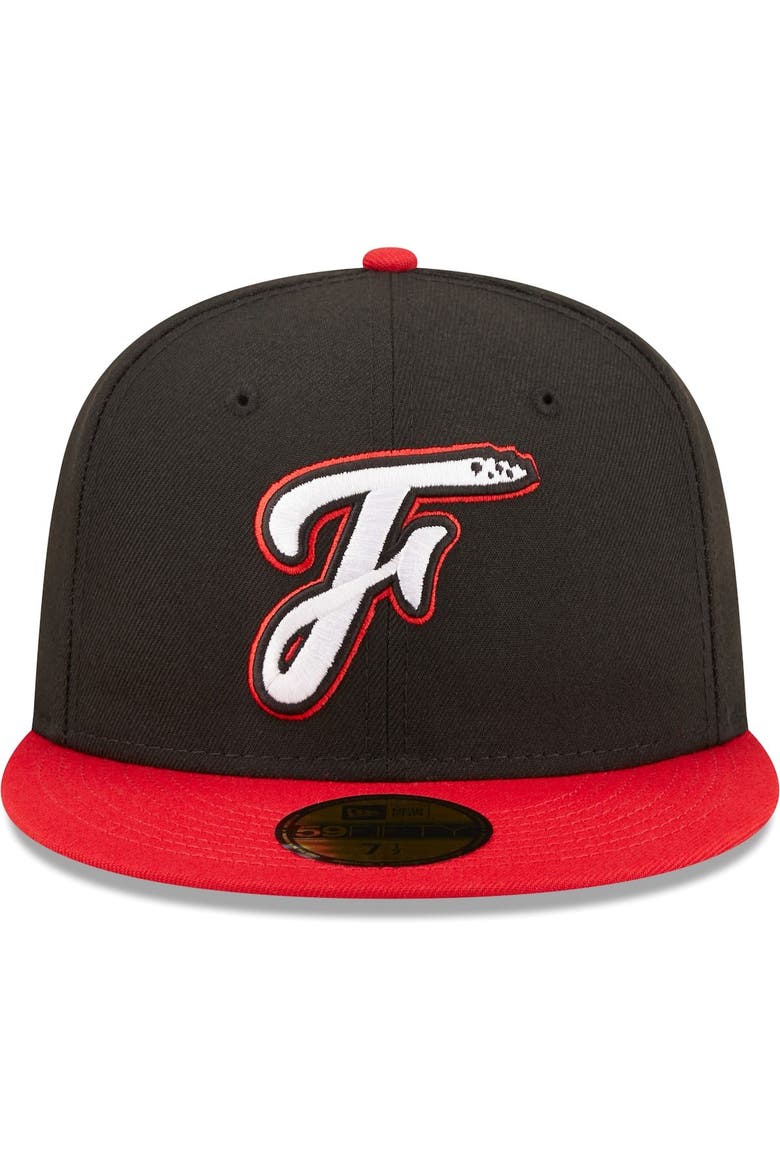 Men's New Era Black Fayetteville Woodpeckers Authentic Collection 59FIFTY Fitted Hat, Alternate, color, Black
