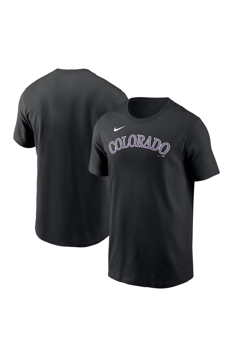 Nike Men's Nike Black Colorado Rockies Fuse Wordmark T-Shirt, Main, color, Black